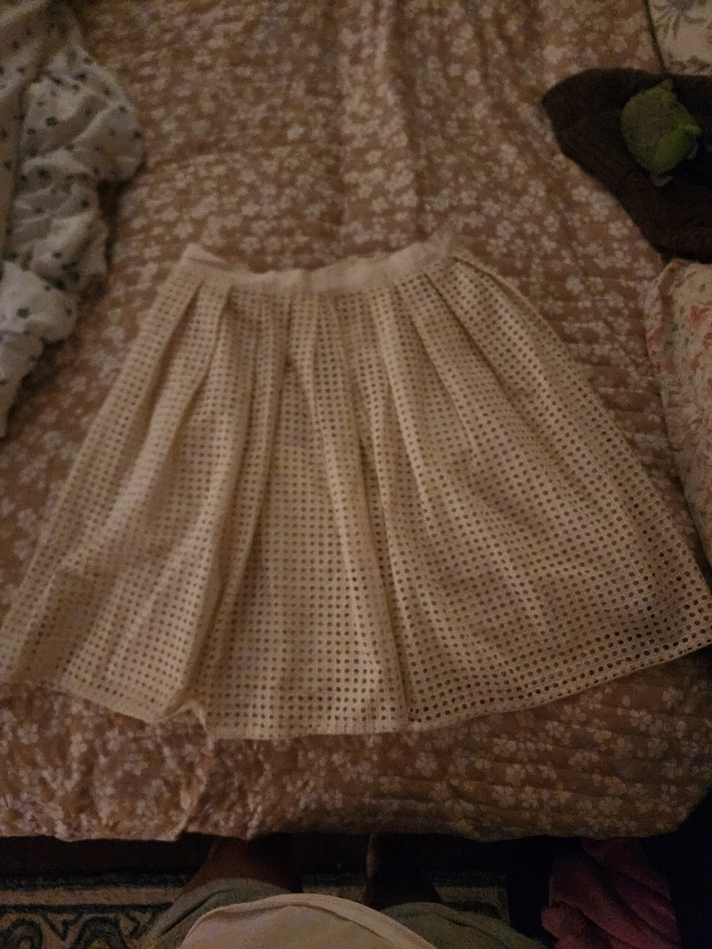 Jolie Cream Eyelet A-Line Skirt